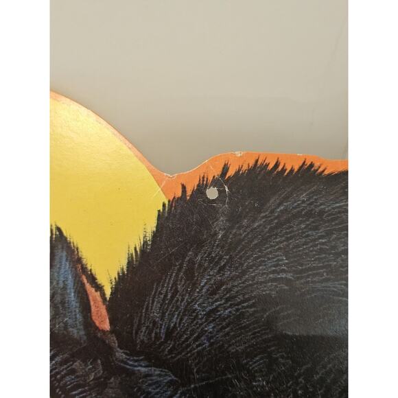 4 VTG KIRK Halloween Paper Die Cut Black Cat Tombstone Witch Werewolf Scarecrow - Picture 11 of 16